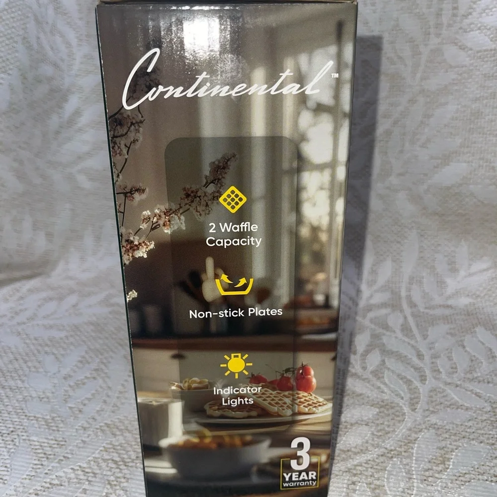 Continental Waffle Maker with Non-Stick Plates